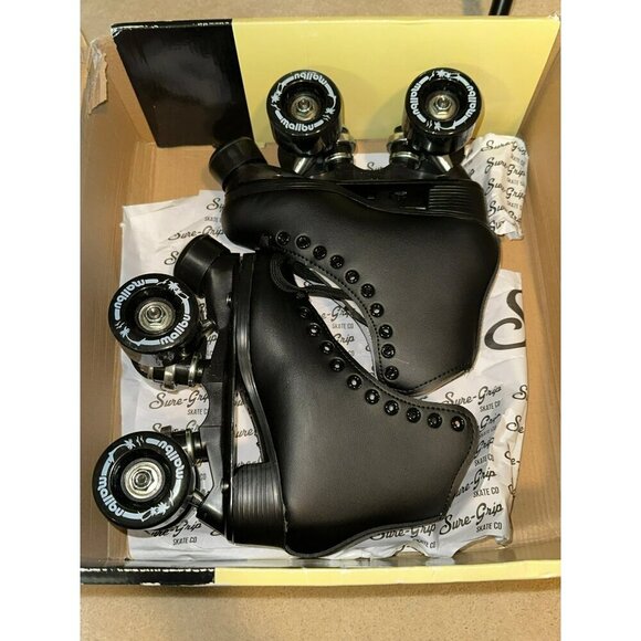 Sure-Grip Malibu Unisex Roller Skates Black NIB Mens 1 / Womens 2 - Picture 10 of 16